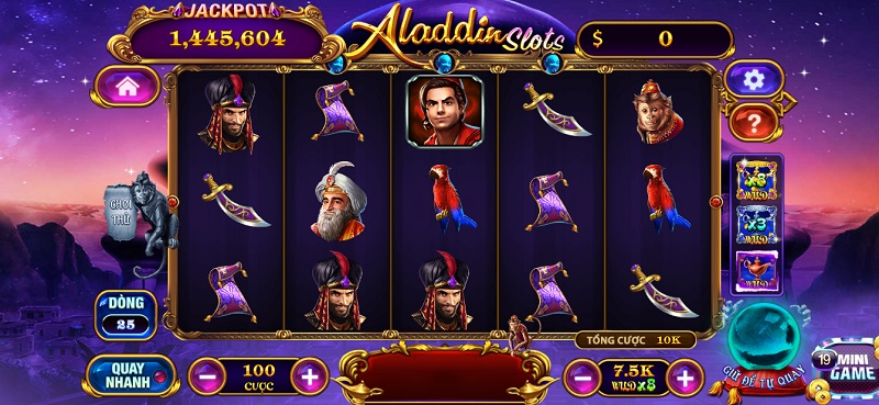 Giao diện game slot Aladdin tại 789 Club